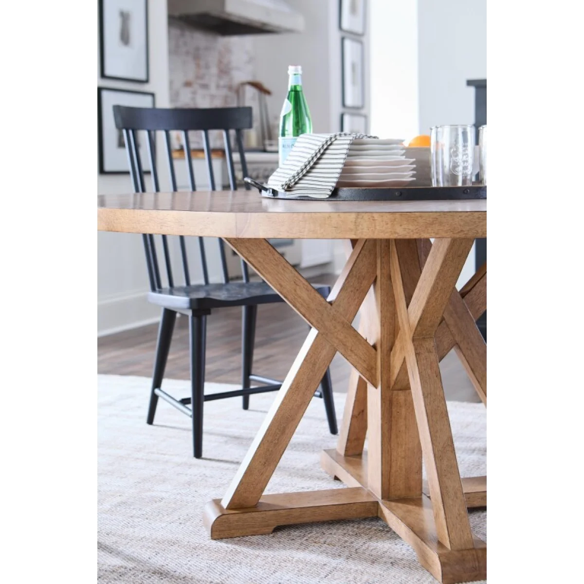 Complete Round Pedestal Table Dining Sets Brown 7
