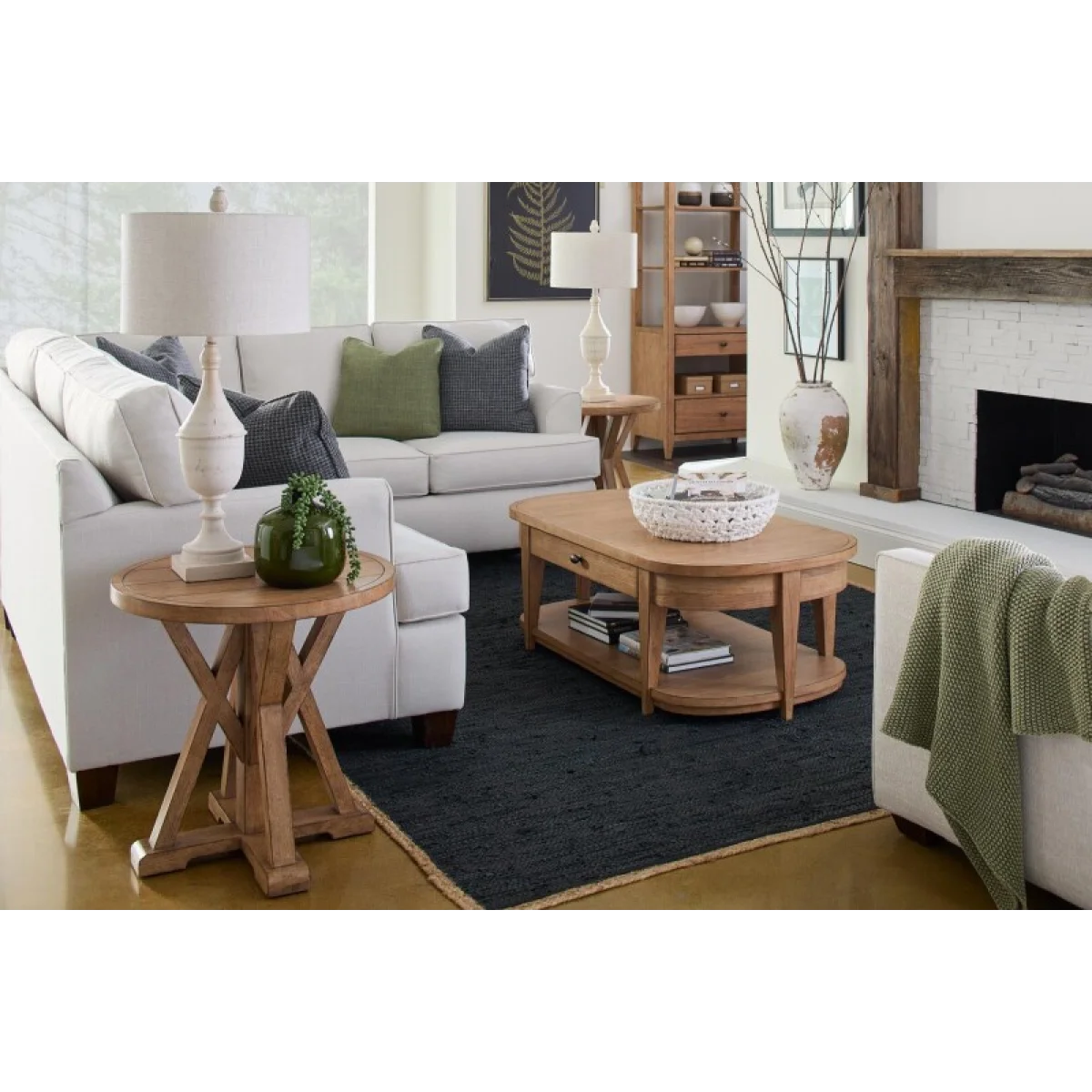 Round End Table End tables Brown 8