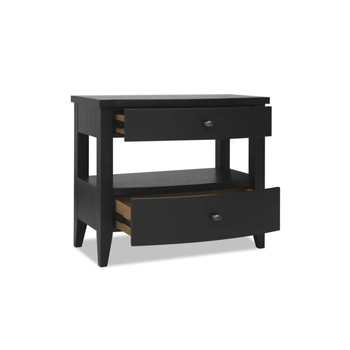 Open Nightstand 2 Drawers Nightstands black 7