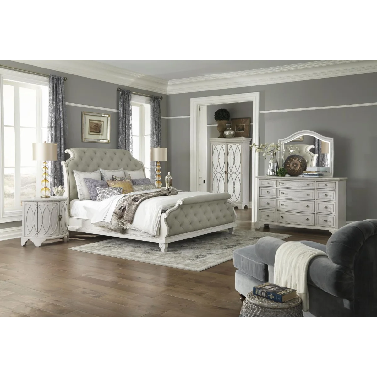 Complete Honeysuckle Upholstered Bed King Beds Beds 6