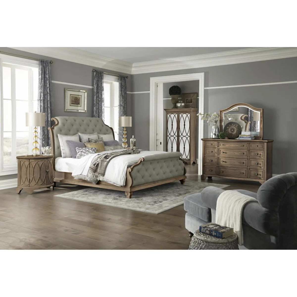 Complete Honeysuckle Upholstered Bed King Beds Beds 6