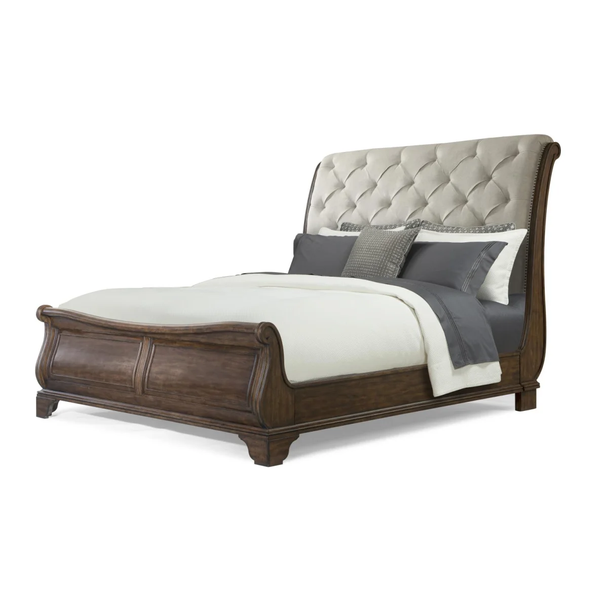 Complete Dottie Upholstered Headboard Sleigh Bed Queen 5/0 Beds Beds 4