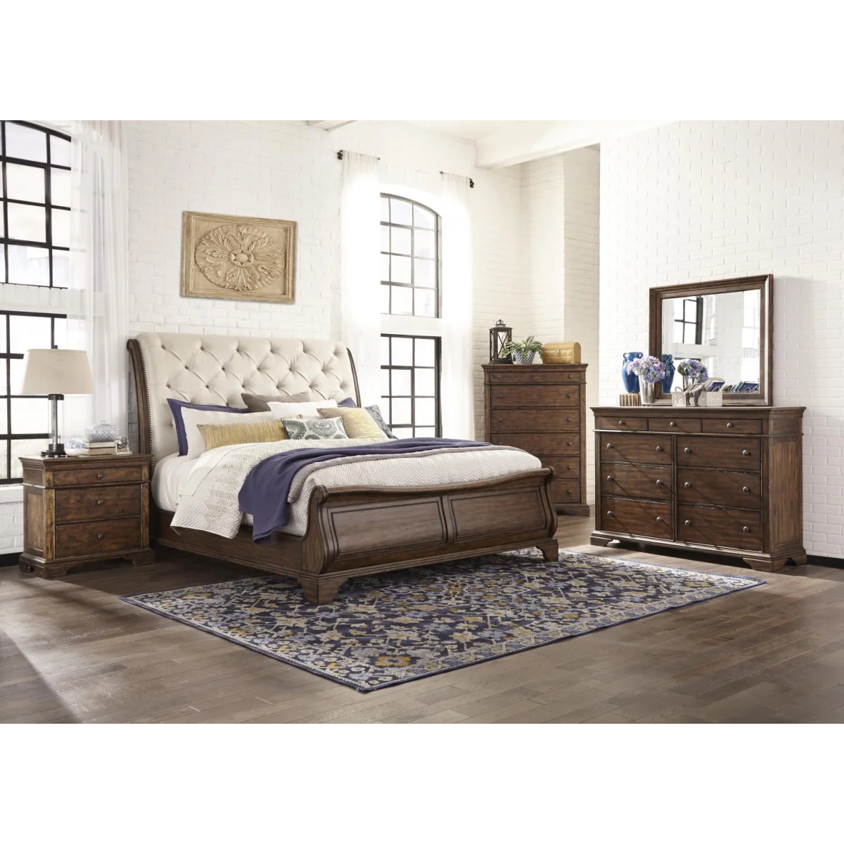 Nightstand 3 Drawer Nightstands Brown 6