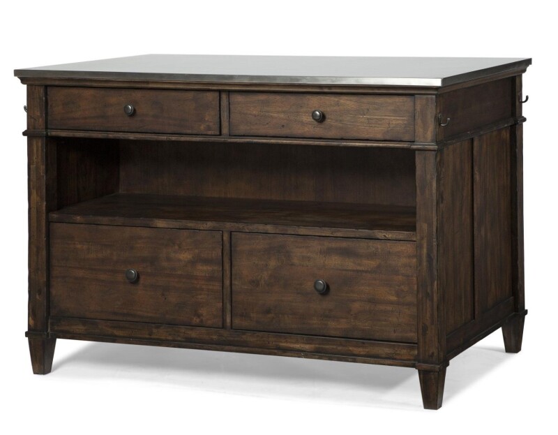 Complete Kitchen Island Dining Storage Brown 4