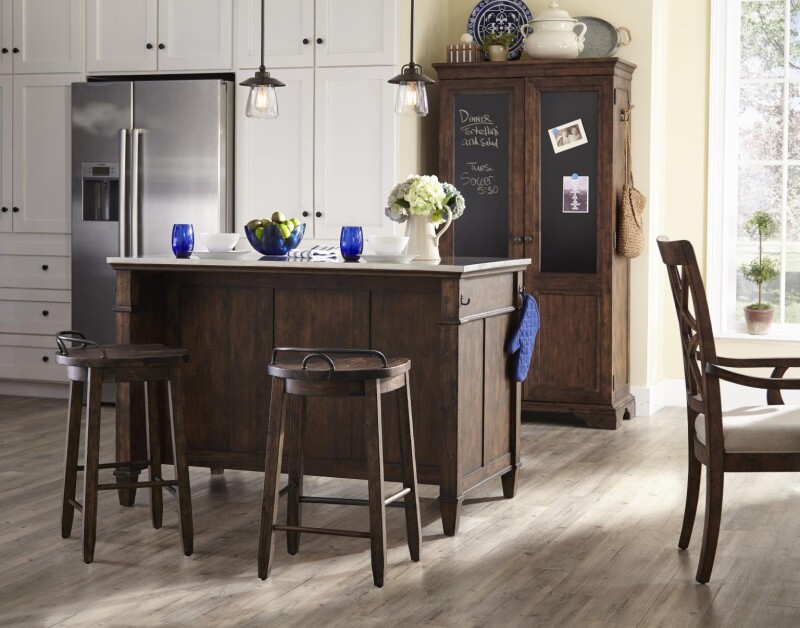 Complete Kitchen Island Dining Storage Brown 5