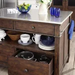 Complete Kitchen Island Dining Storage Brown 6