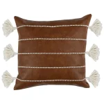 Dv Ezekiel Vegan Leather Brown 18×18 Accent Pillows Accent Pillows 8