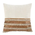Tl Casa Leather Chestnut/ Natural 20×20 Accent Pillows Accent Pillows 12