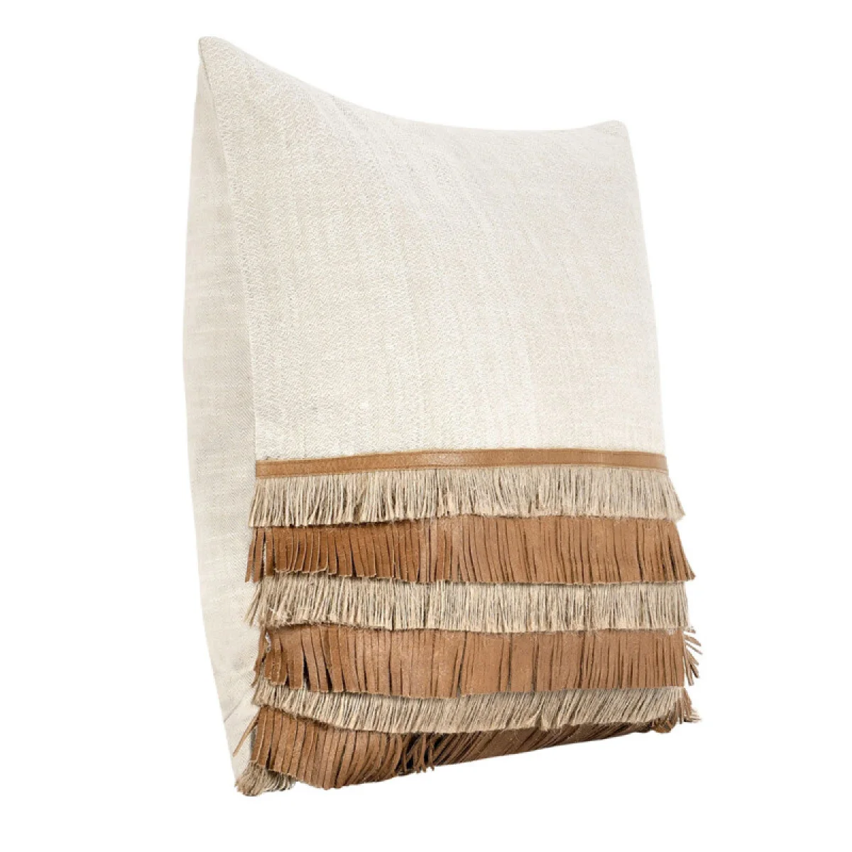 Tl Casa Leather Chestnut/ Natural 20×20 Accent Pillows Accent Pillows 8