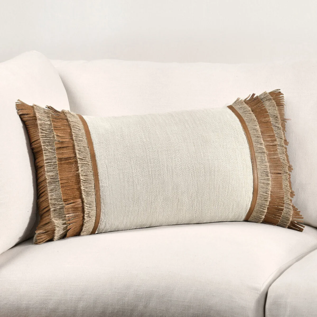 Tl Pottery Leather Chestnut/ Natural 14×26 Accent Pillows Accent Pillows 10