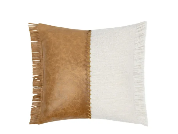 Rn Harris Leather Chestnut/ivory 22×22 Accent Pillows Accent Pillows