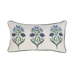 Nv Belcourt Floral Natural/blue 14×26 Accent Pillows Accent Pillows 12