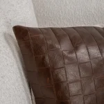 Tq Leather Seston Brown 20×20 Accent Pillows Accent Pillows 21