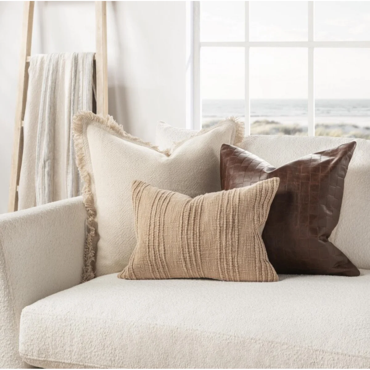 Tq Leather Seston Brown 20×20 Accent Pillows Accent Pillows 12