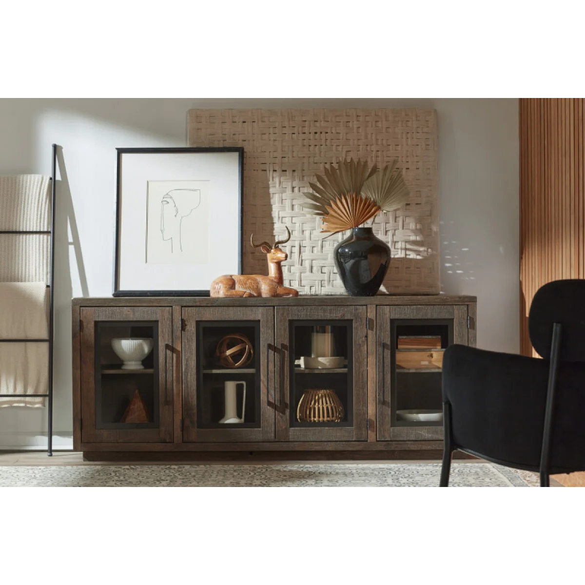 Paige 74″ Console W/ 4 Doors WDA1250-BDL Entertainment Stands Aspen Home 6