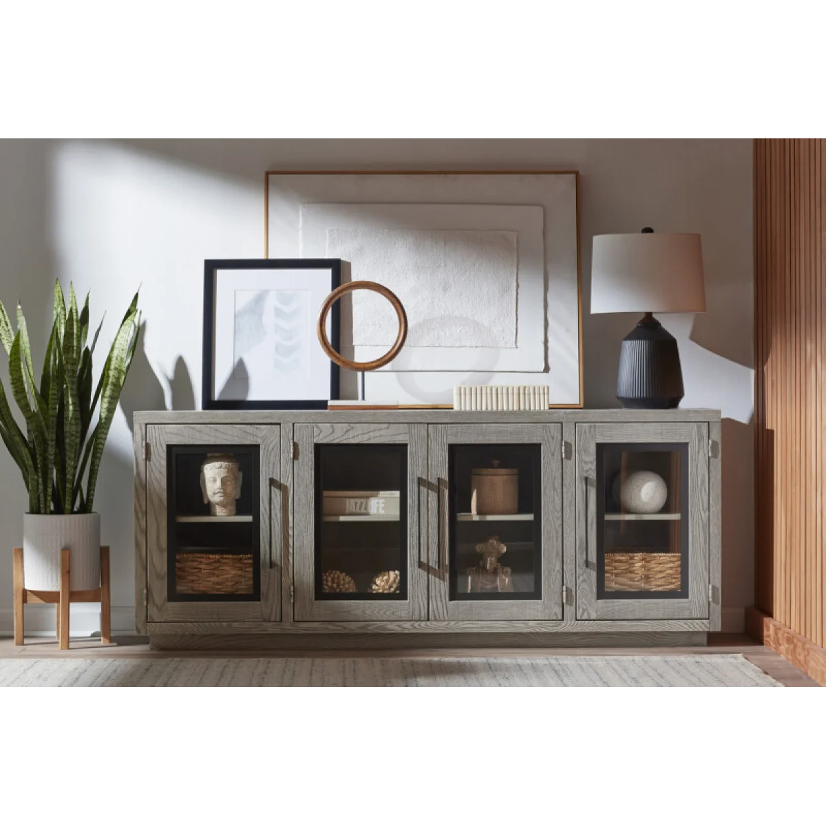Paige 74″ Console W/ 4 Doors WDA1250-BDL Entertainment Stands Aspen Home 9