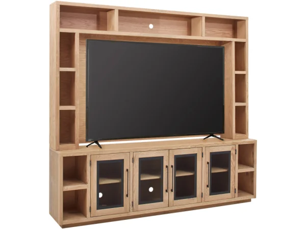 Paige 97″ Fireplace Console & Hutch WDA1270H-BDL Entertainment Stands Aspen Home