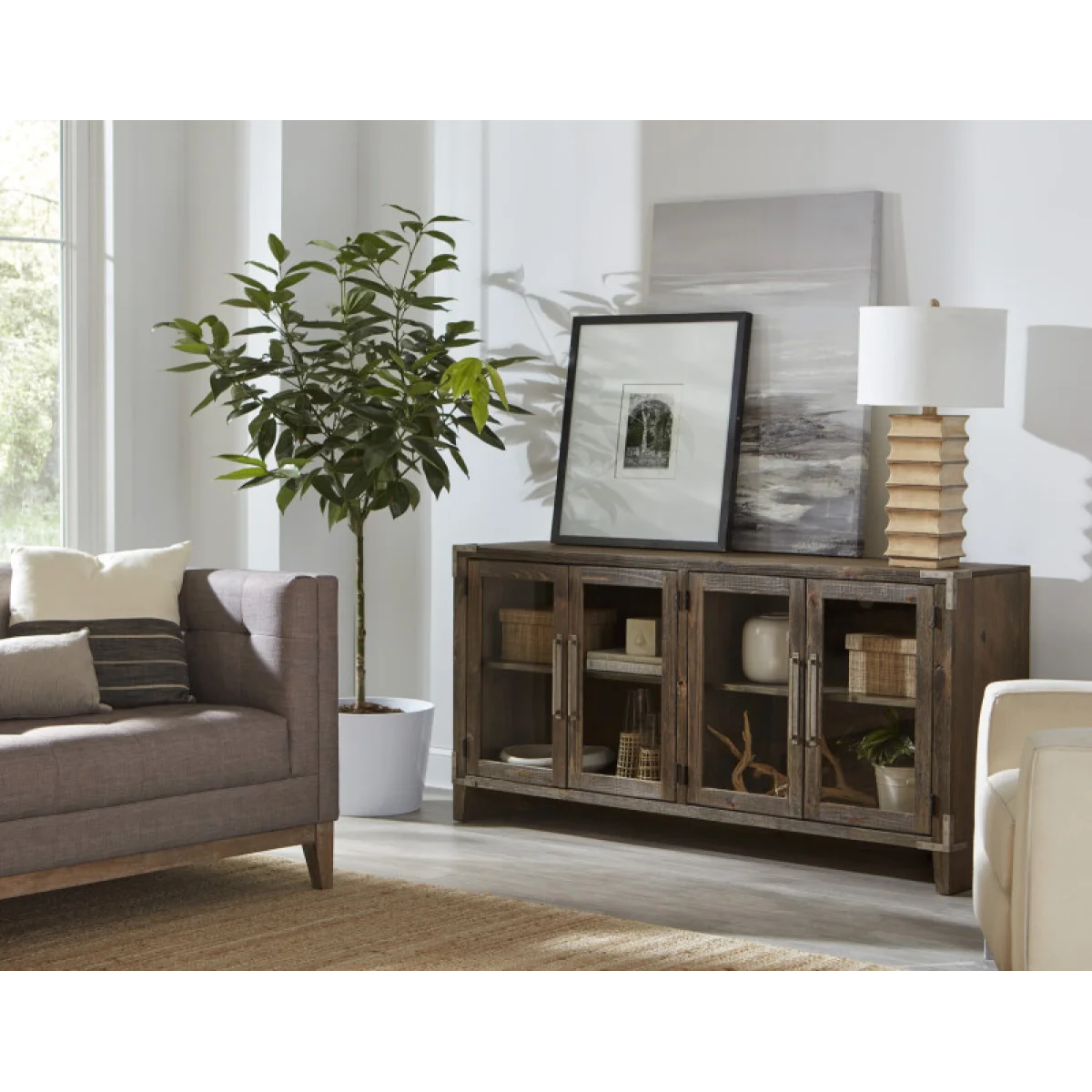 Quincy 66″ Console W/ 4 Doors WDJ1240-BDL Entertainment Stands Aspen Home 6