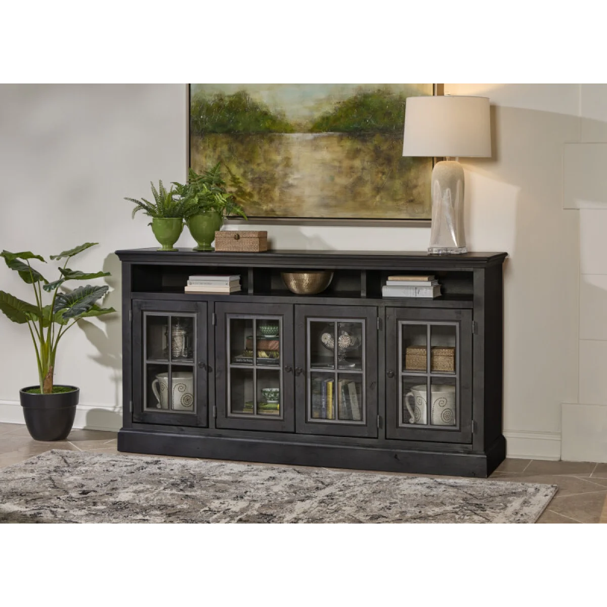 Churchill 73″ Highboy Console W/ 4 Doors Entertainment Stands Aspen Home 7