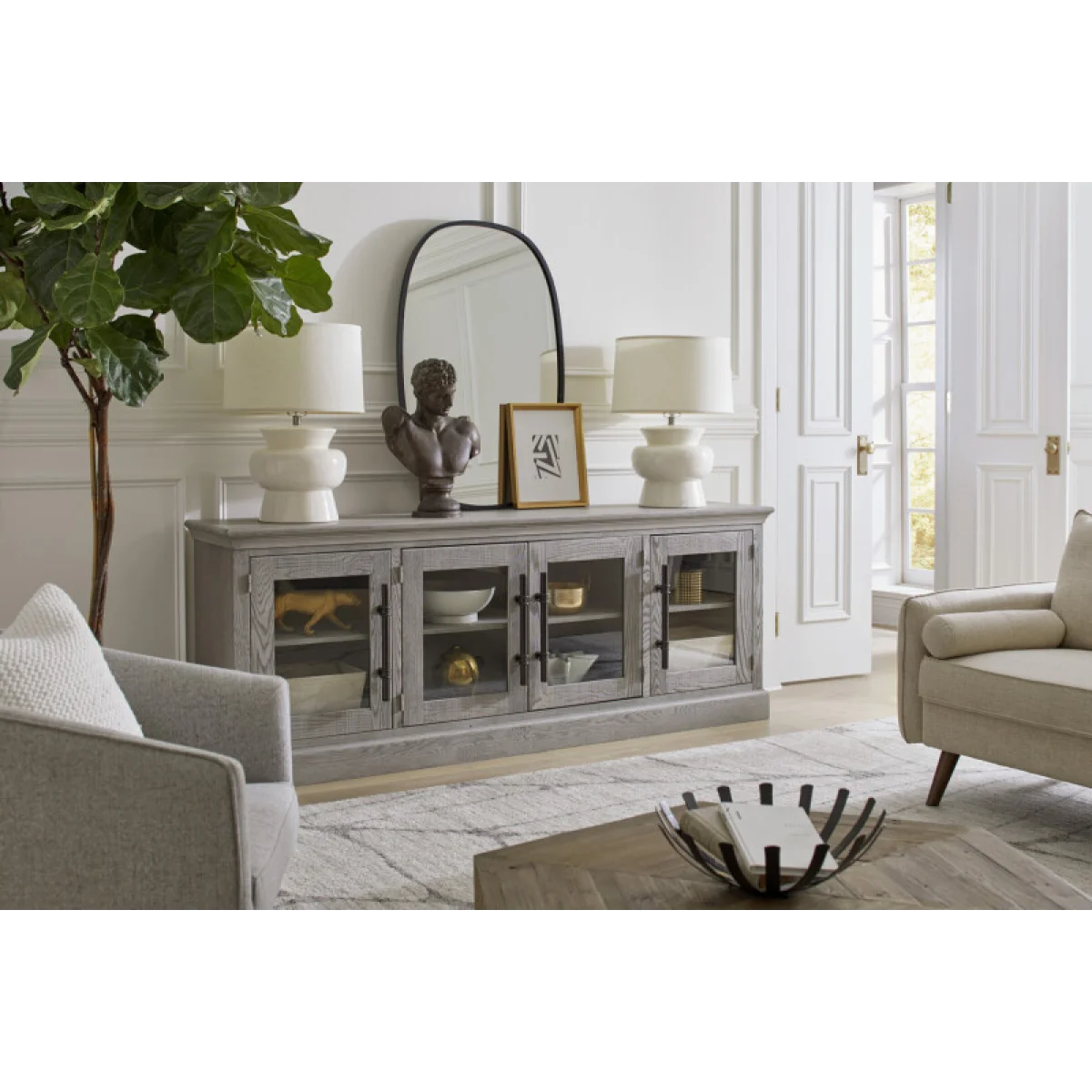 Manchester 85″ Console W/ 4 Doors Entertainment Stands Aspen Home 6