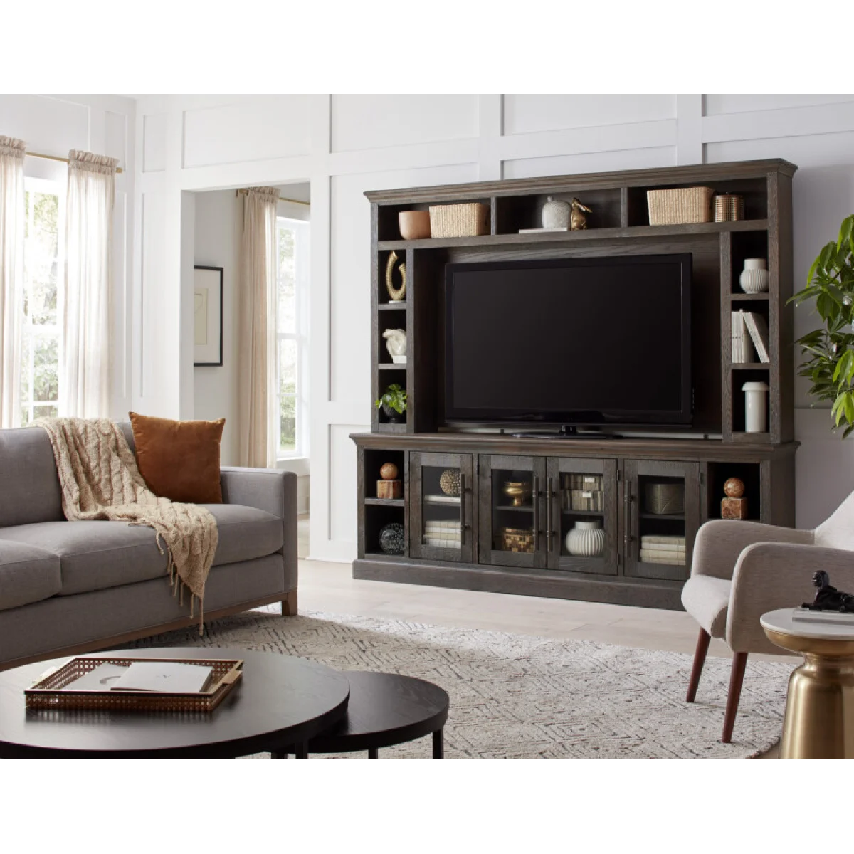 Manchester 97″ Console & Hutch WKMHEGRP4 Entertainment Stands Aspen Home 9
