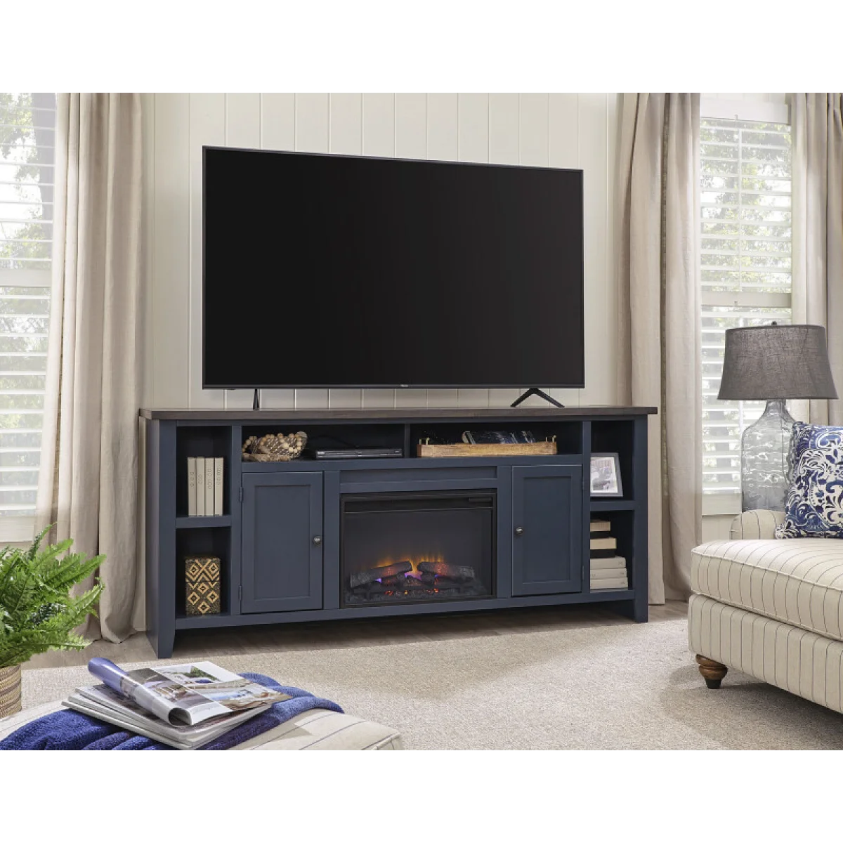 Eastport 84″ Fireplace Console W/ 2 Doors Fireplaces Aspen Home 6