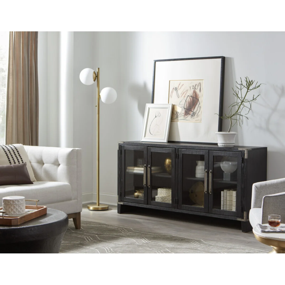 Quincy 66″ Console W/ 4 Doors Entertainment Stands Aspen Home 7
