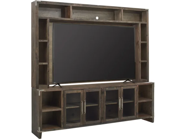 Industrial 96″ Console & Hutch WMNHEGRP1 Entertainment Stands Aspen Home 10
