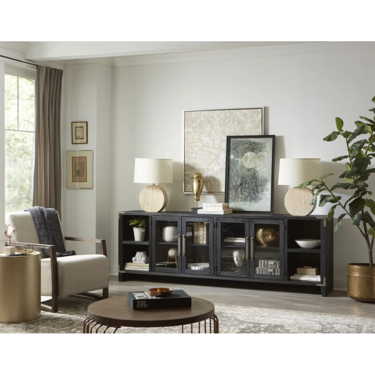 Quincy 97″ Console W/ 4 Doors Entertainment Stands Aspen Home 6