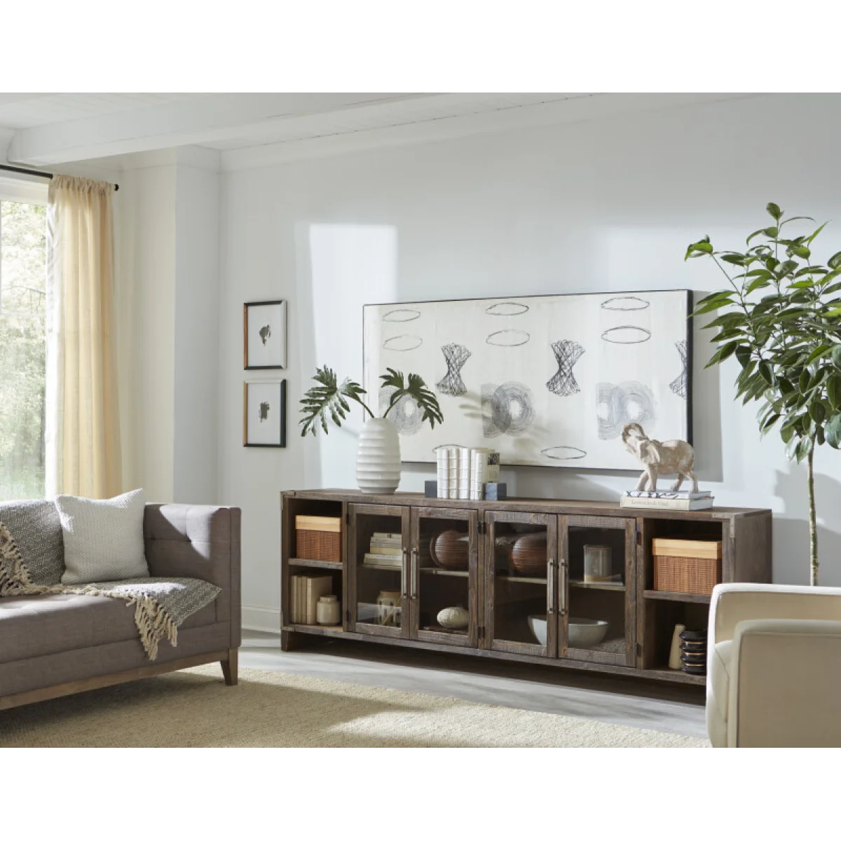 Quincy 97″ Console W/ 4 Doors Entertainment Stands Aspen Home 7