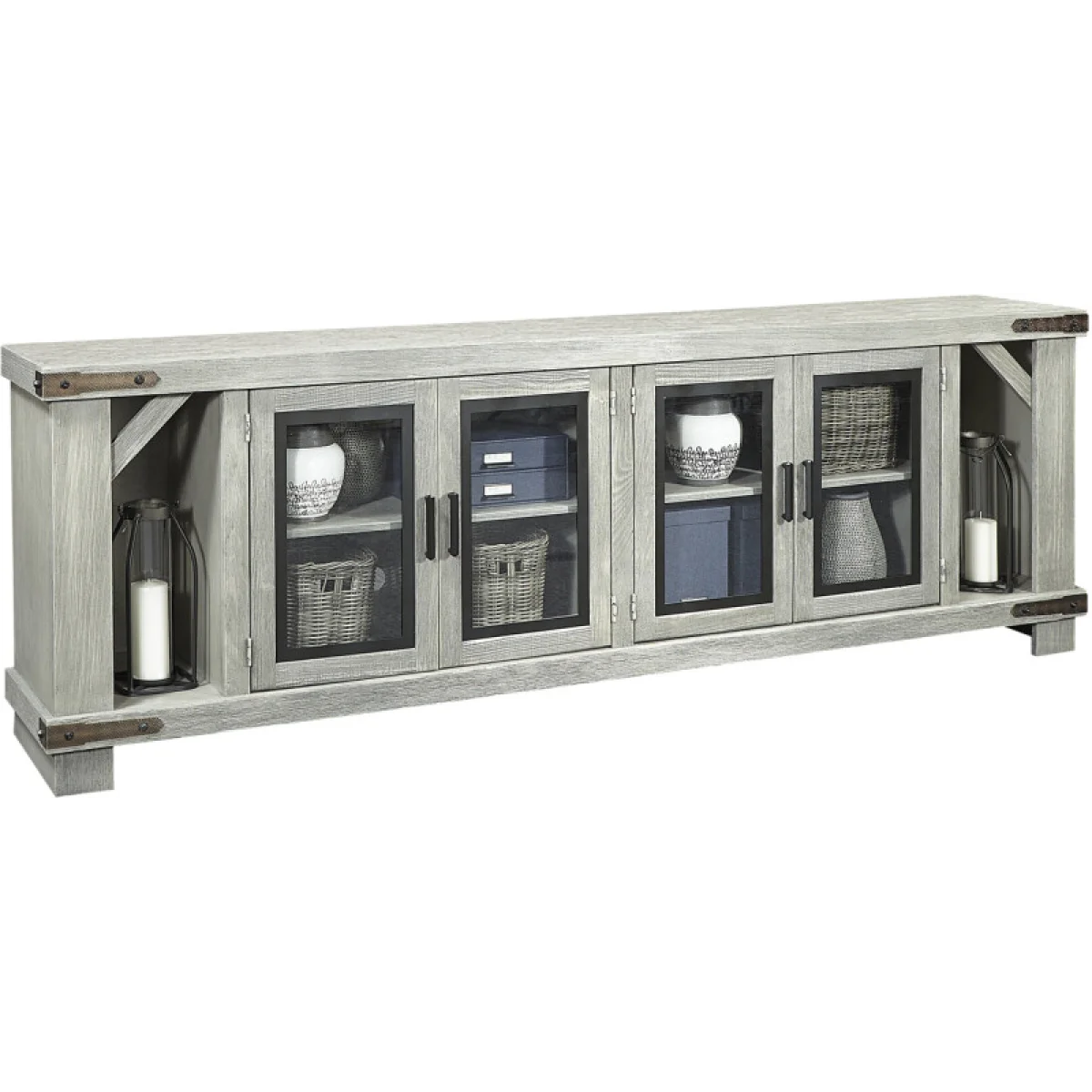 Sawyer 98″ Console W/ 4 Doors Entertainment Stands Aspen Home 9