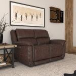 Beau Sable Fabric Power Reclining Loveseat with Power Headrests - Image 3
