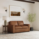 Henry Caramel Leather Loveseat - Image 2