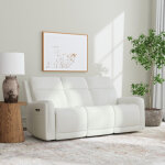 Alister Porcelain Leather Power Gliding Sofa with Power Headrests & Lumbar - Image 4