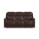 Alister Burnt Umber Leather Power Gliding Sofa with Power Headrests & Lumbar - Image 2