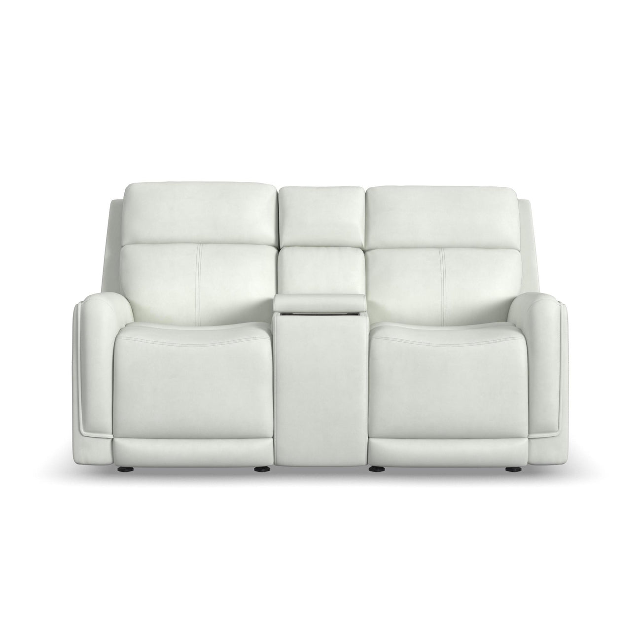 Alister Porcelain Leather Power Gliding Loveseat with Console, Power Headrests & Lumbar Loveseats Customizable 4 Alister Porcelain Leather Power Gliding Loveseat with Console, Power Headrests & Lumbar Loveseats Customizable 4