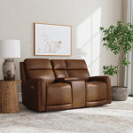 Alister Sedona Leather Power Gliding Loveseat with Console, Power Headrests & Lumbar - Image 2