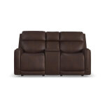 Alister Burnt Umber Leather Power Gliding Loveseat with Console, Power Headrests & Lumbar Loveseats Customizable 9 Alister Burnt Umber Leather Power Gliding Loveseat with Console, Power Headrests & Lumbar Loveseats Customizable 9