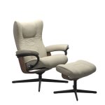 Medium Wing Cross Base Recliner with Ottoman