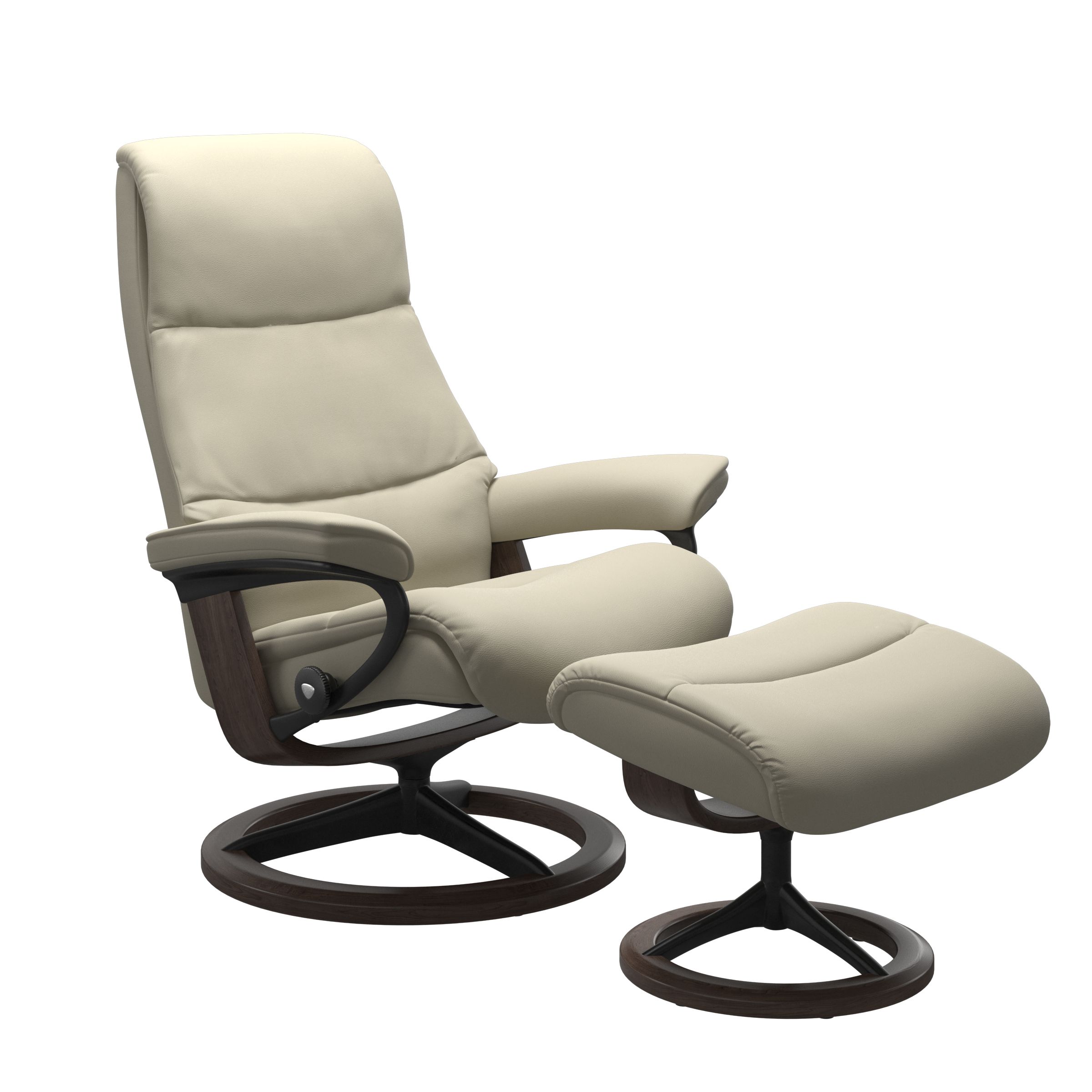 Stressless® View (L) Signature Base Recliner with Ottoman