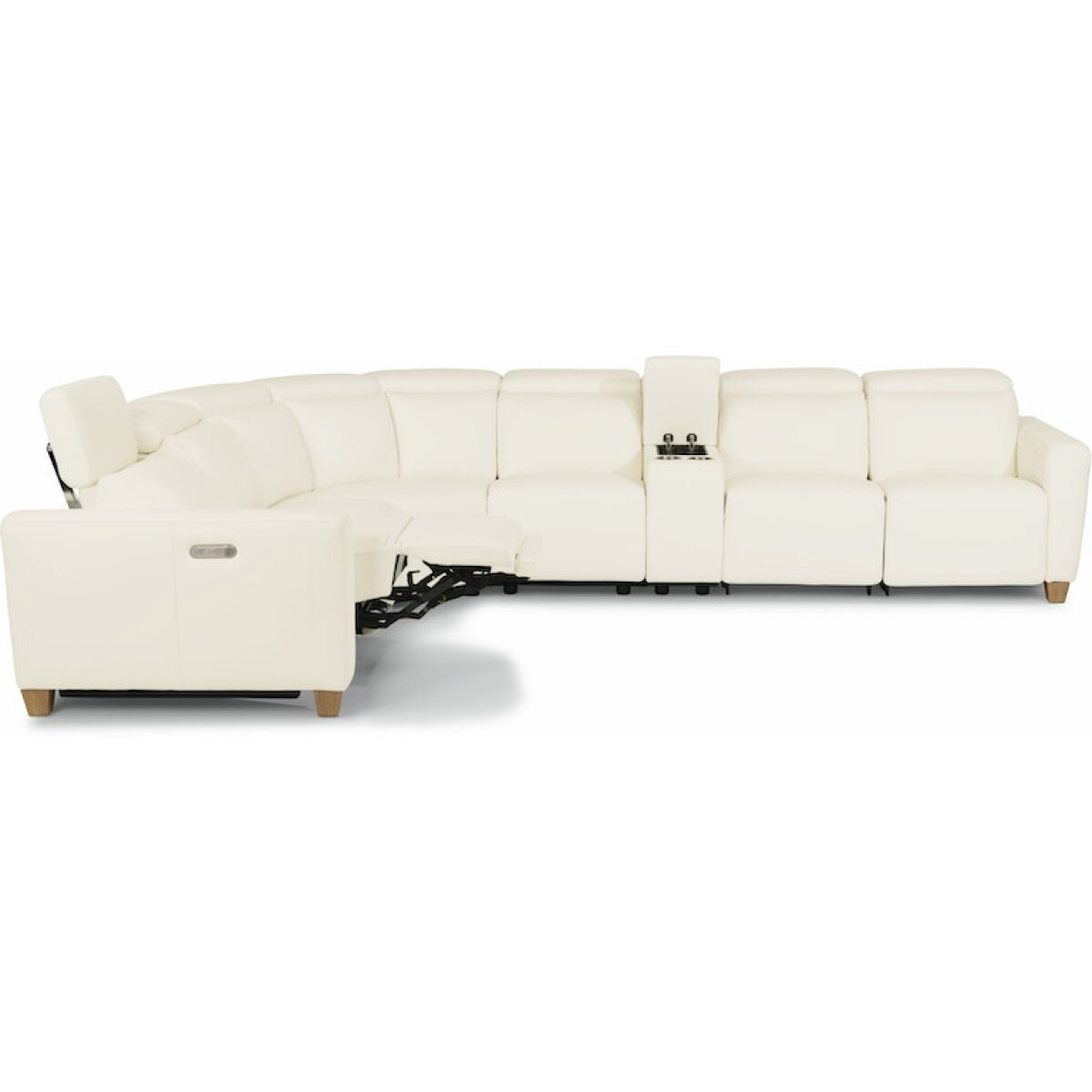 Astra Power Reclining Sectional with Power Headrests Sectionals Customizable 5