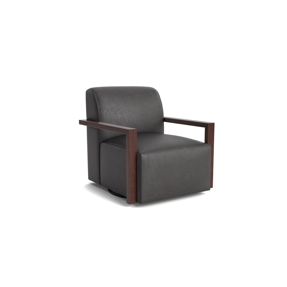 Creswell Leather Swivel Chair Chairs Bassett Furniture 4