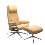 Stressless® Paris Star Base Recliner with High Back and Ottoman