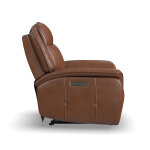 Swift Hazelnut Leather Power Recliner with Power Headrest & Lumbar - Image 4