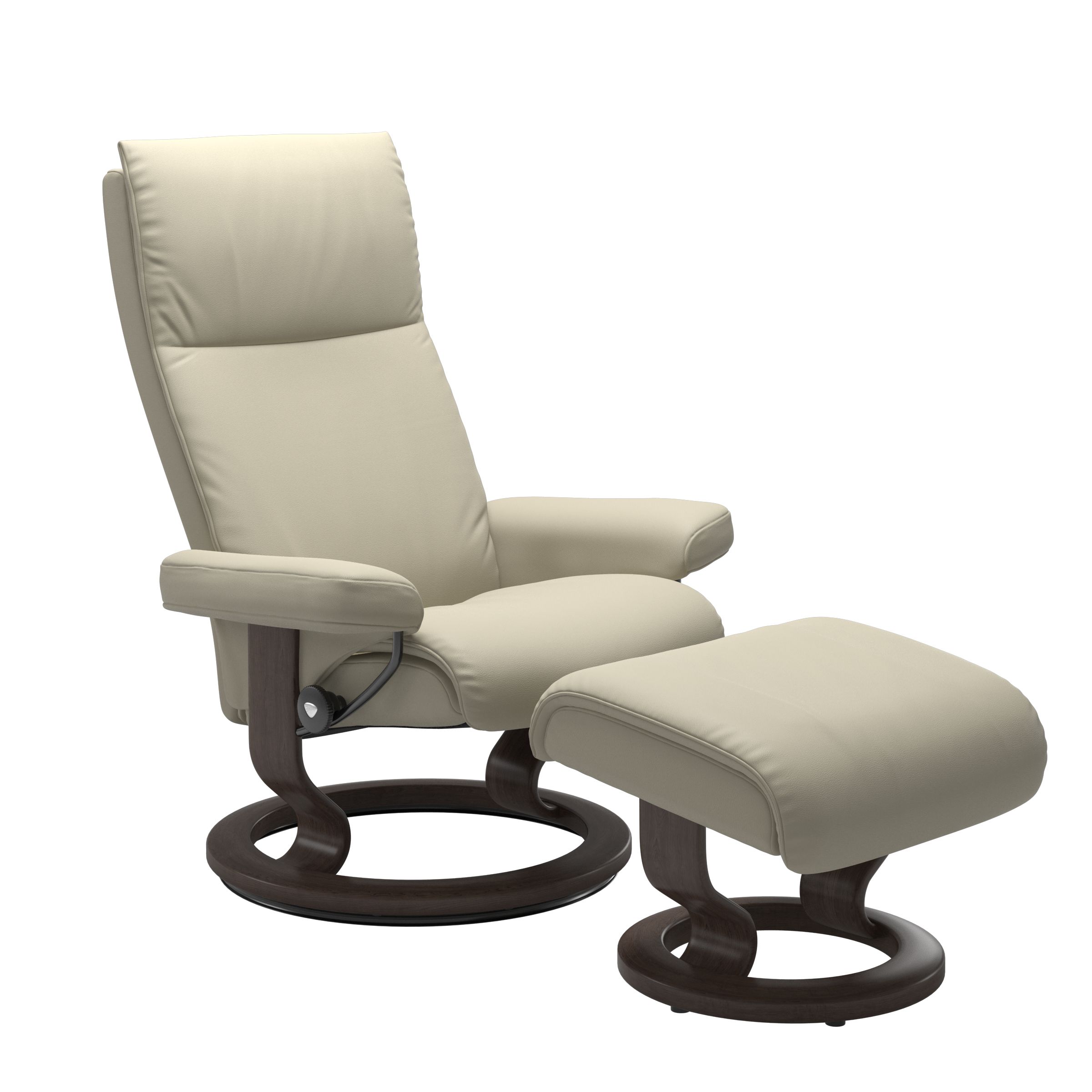 Stressless® Aura (L) Classic Base Recliner with Ottoman