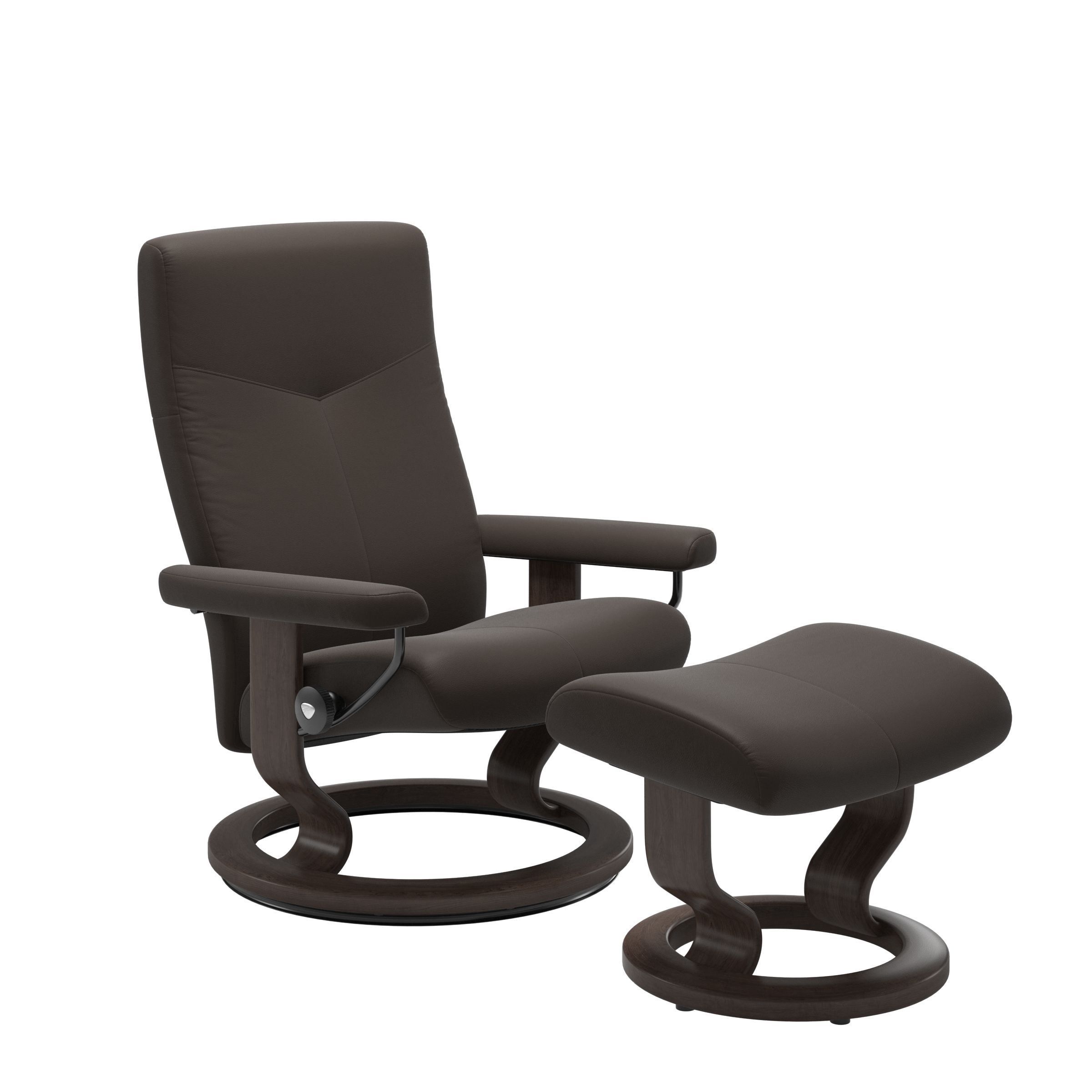 Stressless® Dover (M) Classic Base Recliner with Ottoman