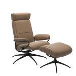 Stressless® Paris Star Base Recliner with Adjustable Headrest and Ottoman