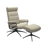 Stressless® London Star Base Recliner with Adjustable Headrest and Ottoman
