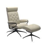 Stressless® Metro Star Base Recliner with Adjustable Headrest and Ottoman
