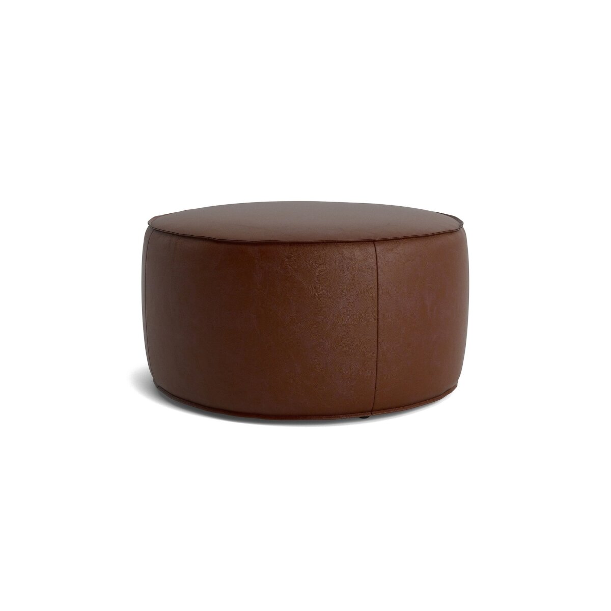 Rhonda Round Leather Ottoman Ottomans & Poufs Bassett Furniture 4